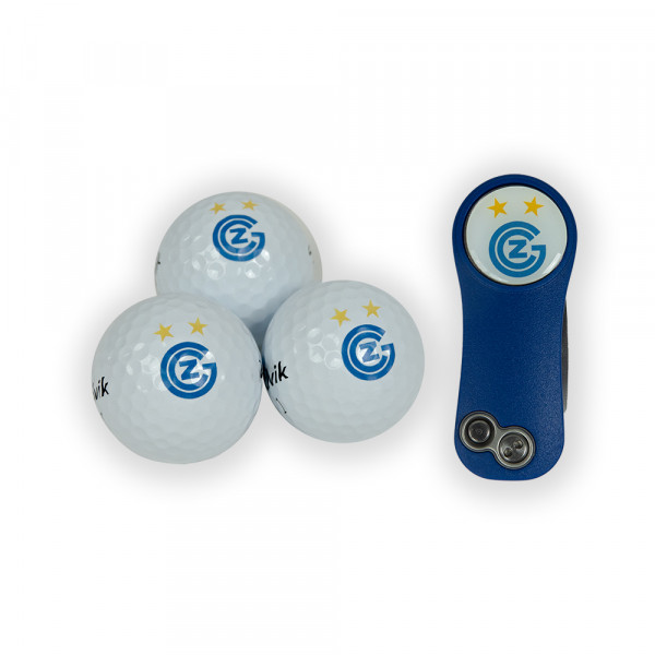 Kombiangebot Golfball (3er Set) & Pitchgabel